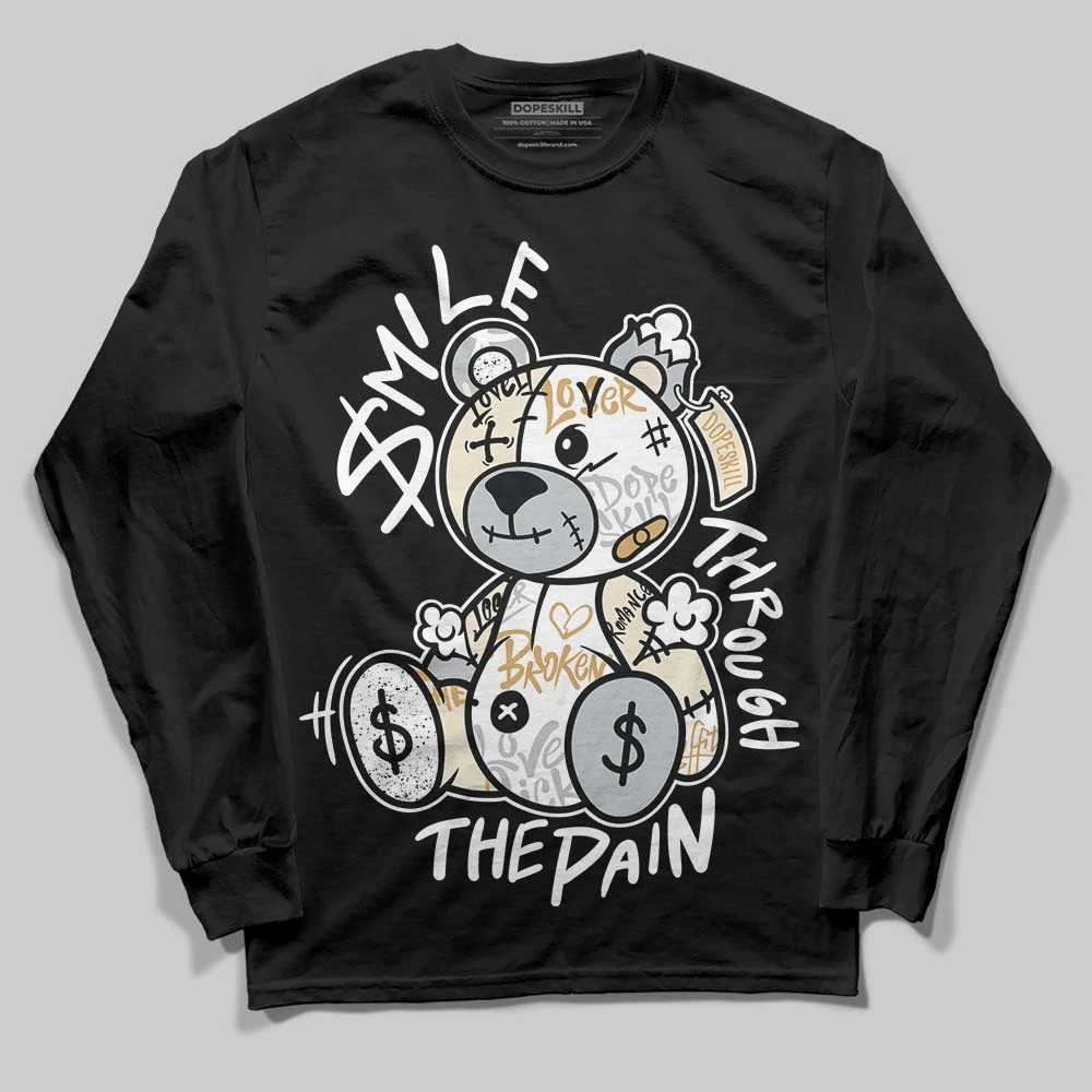 Reverse Metallic 5s DopeSkill Long Sleeve T-Shirt Smile Through The Pain Graphic 2 Reverse Metallic 5s DopeSkill Long Sleeve T-Shirt Smile Through The Pain Graphic - Image 2