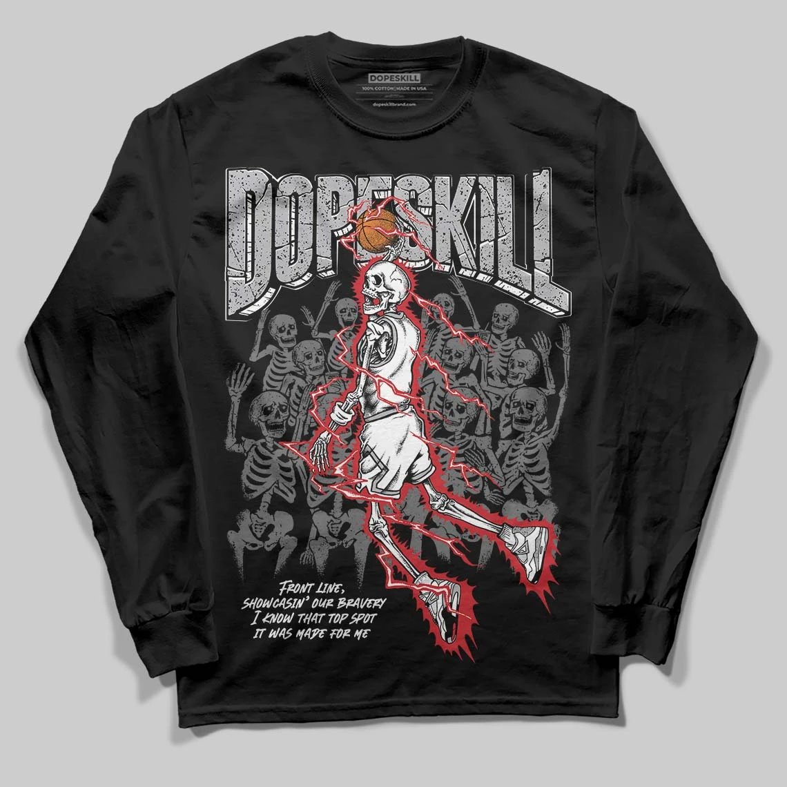 White Cement 4s DopeSkill Long Sleeve T-Shirt Thunder Dunk Graphic 2 White Cement 4s DopeSkill Long Sleeve T-Shirt Thunder Dunk Graphic - Image 2