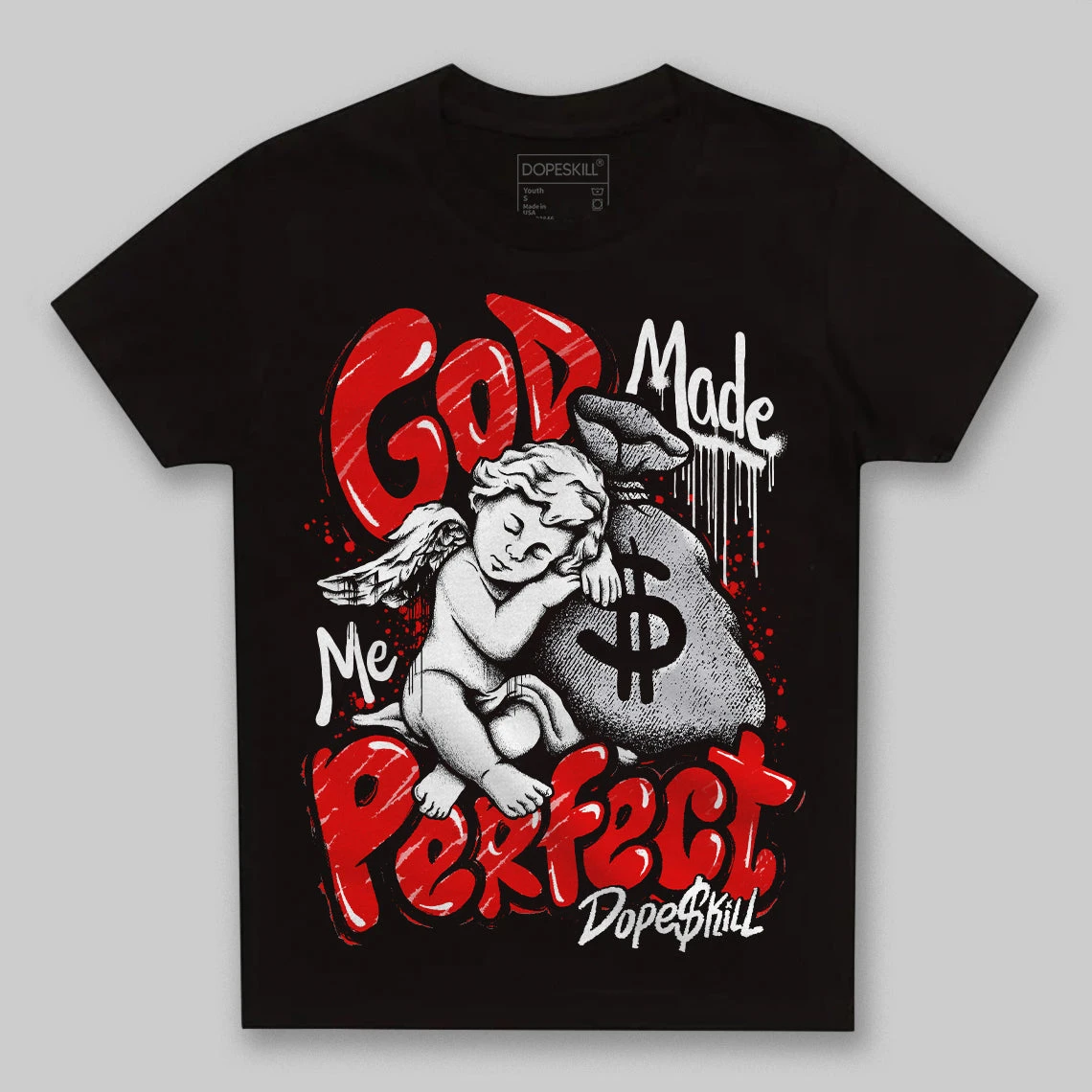 Red Cement 4S DopeSkill Toddler Kids T-shirt God Made Me Perfect Graphic 2 Red Cement 4S DopeSkill Toddler Kids T-shirt God Made Me Perfect Graphic - Image 2