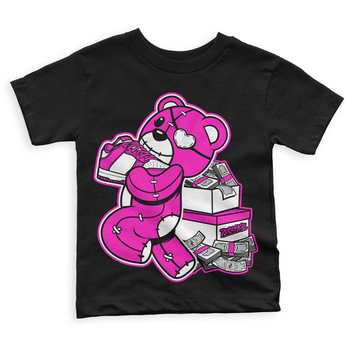 Dunk Low Active Fuchsia DopeSkill Toddler Kids T-shirt Bear Steals Sneaker Graphic 2 Dunk Low Active Fuchsia DopeSkill Toddler Kids T-shirt Bear Steals Sneaker Graphic - Image 2
