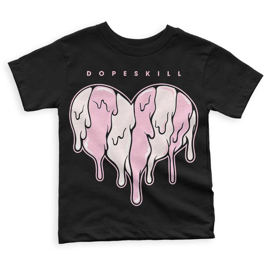 Dunk Low Pink Foam DopeSkill Toddler Kids T-shirt Slime Drip Heart Graphic 1 Dunk Low Pink Foam DopeSkill Toddler Kids T-shirt Slime Drip Heart Graphic