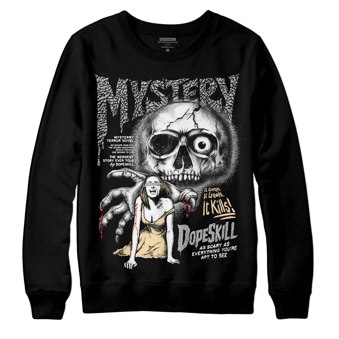 Off Noir 3s DopeSkill Sweatshirt Mystery Ghostly Grasp Graphic 2 Off Noir 3s DopeSkill Sweatshirt Mystery Ghostly Grasp Graphic - Image 2
