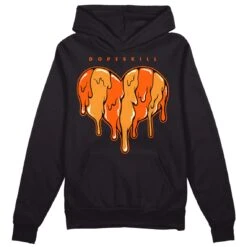 Brilliant Orange 12s DopeSkill Hoodie Sweatshirt Slime Drip Heart Graphic