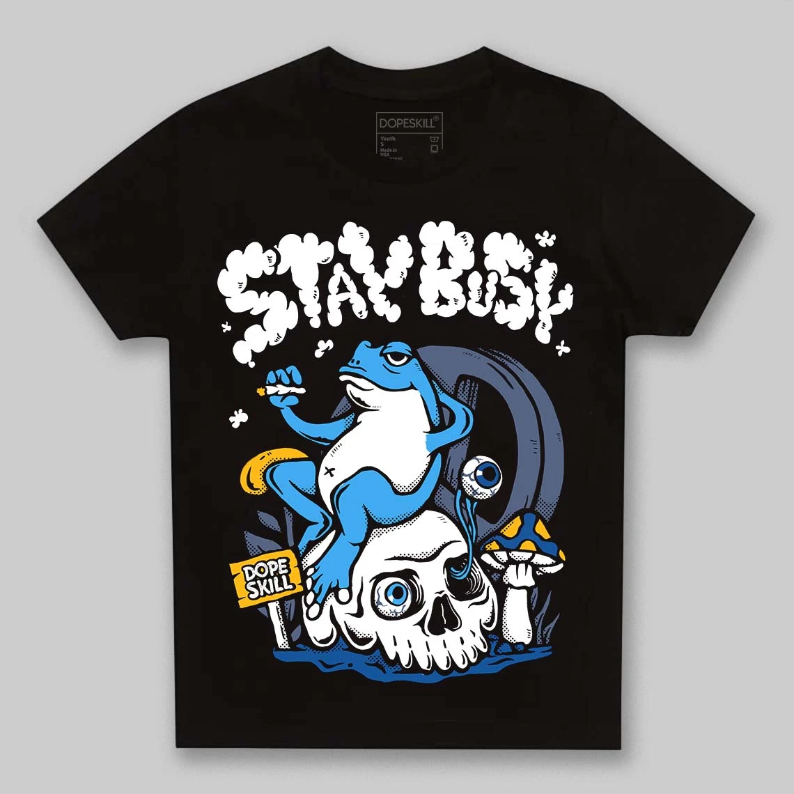 Diffused Blue 11s DopeSkill Toddler Kids T-shirt Stay Busy Graphic 2 Diffused Blue 11s DopeSkill Toddler Kids T-shirt Stay Busy Graphic - Image 2