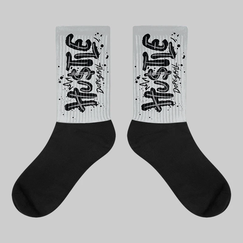 Wolf Grey 12s DopeSkill Sublimated Socks Hustle Graphic 1 Wolf Grey 12s DopeSkill Sublimated Socks Hustle Graphic