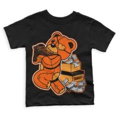 Brilliant Orange 12s DopeSkill Toddler Kids T-shirt Bear Steals Sneaker Graphic