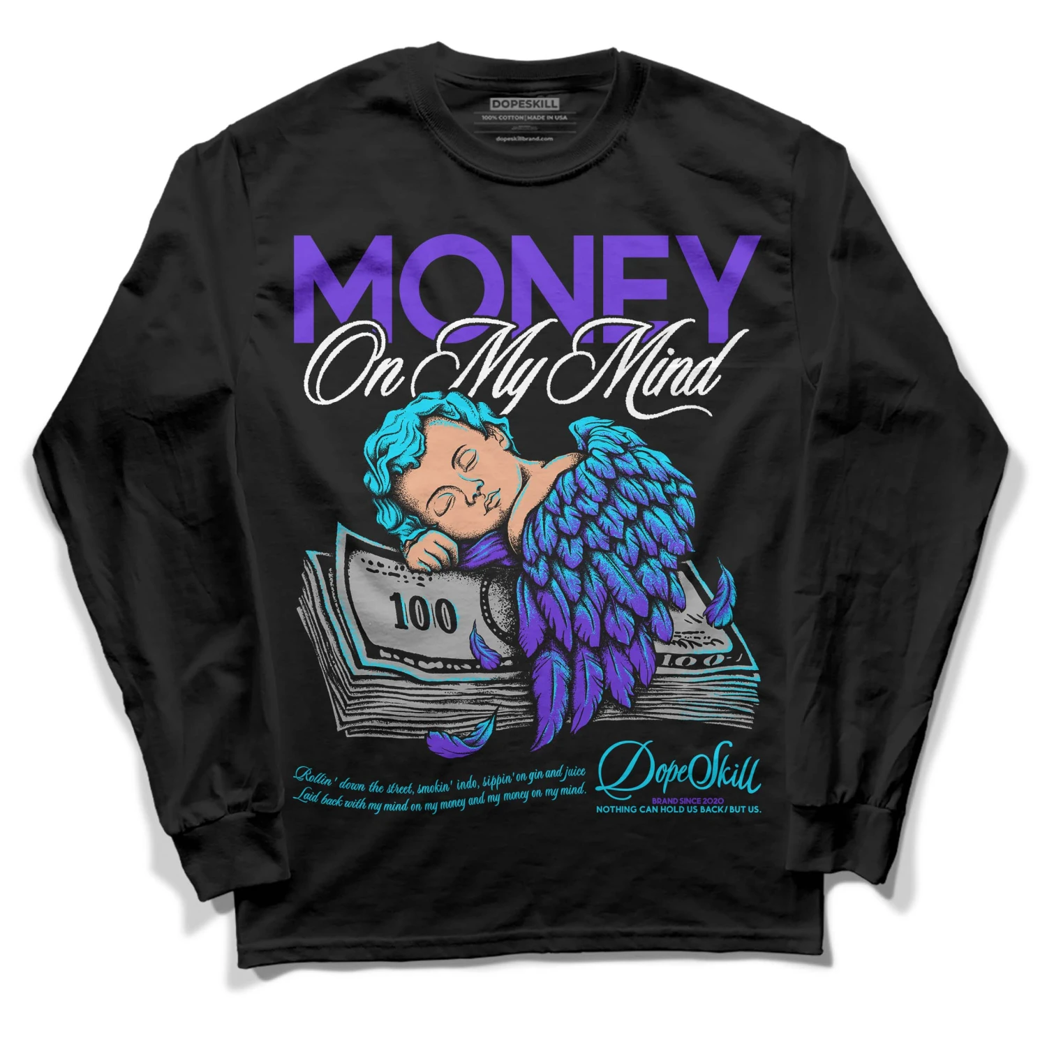 Aqua 6s DopeSkill Long Sleeve T-Shirt MOMM Graphic 1 Aqua 6s DopeSkill Long Sleeve T-Shirt MOMM Graphic
