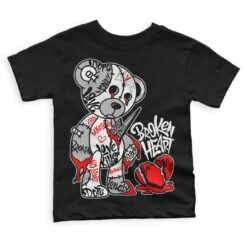Panda White Black Dunk Low DopeSkill Toddler Kids T-shirt Broken Heart Graphic