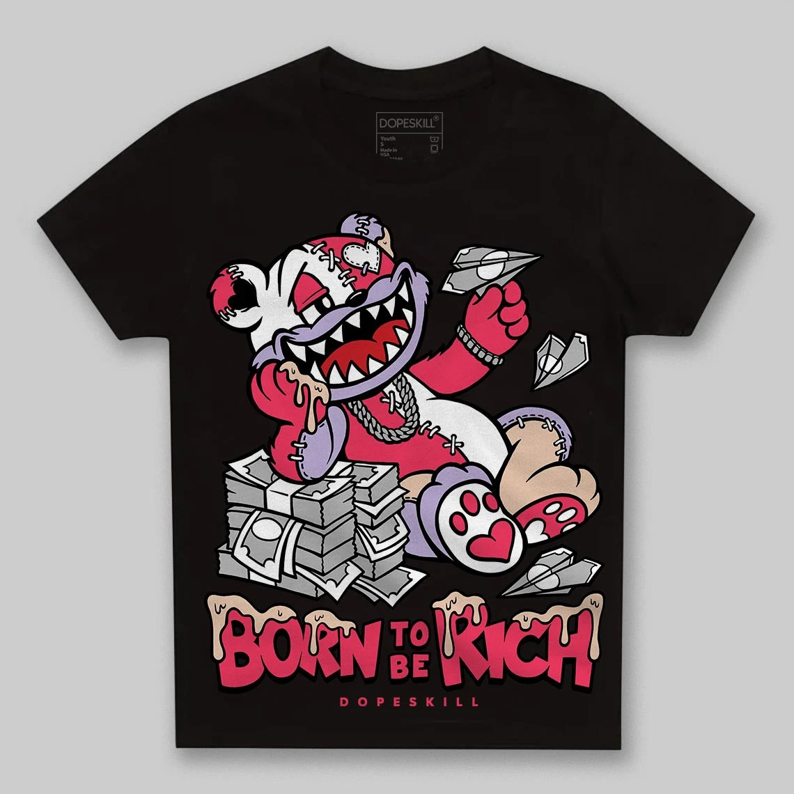 Peanut Butter Jelly 5s DopeSkill Toddler Kids T-shirt Born To Be Rich Graphic 2 Peanut Butter Jelly 5s DopeSkill Toddler Kids T-shirt Born To Be Rich Graphic - Image 2