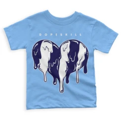 University Blue 6s DopeSkill Toddler Kids T-shirt Slime Drip Heart Graphic - University Blue T-shirt