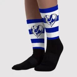 Racer Blue White Dunk Low Sublimated Socks Horizontal Stripes Graphic -Dopeskill Brand 4. 3d654250 d1db 4632 bc50 0b4806ef7a8d