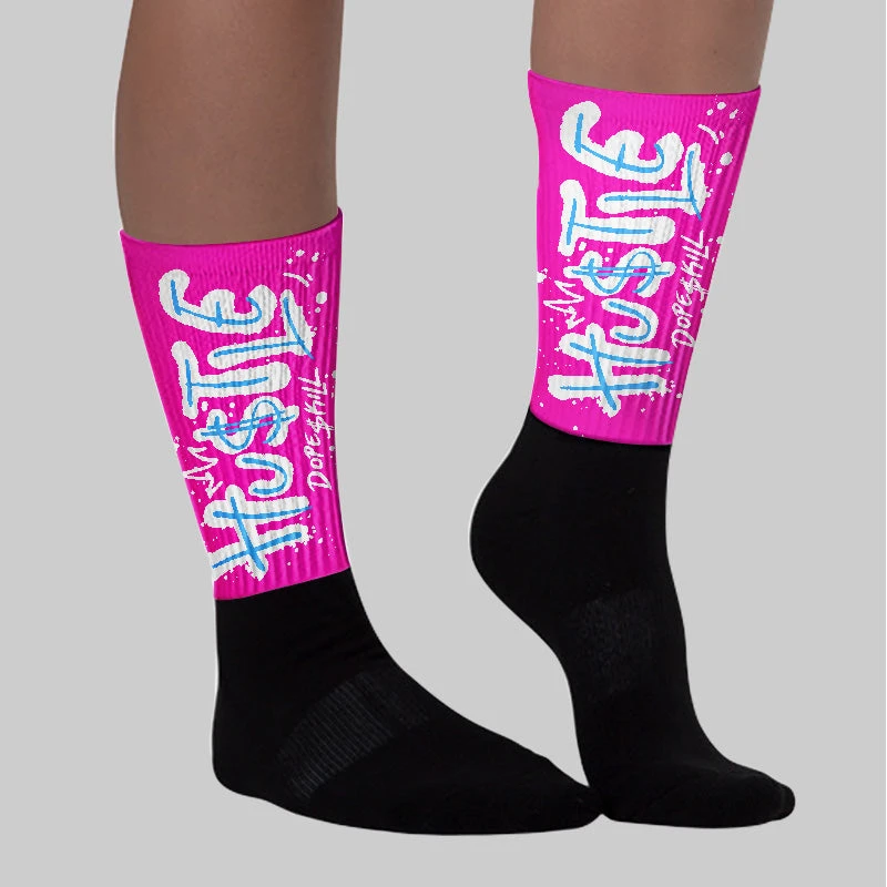 Dunk Active Fuchsia DopeSkill Sublimated Socks Hustle Graphic 3 Dunk Active Fuchsia DopeSkill Sublimated Socks Hustle Graphic - Image 3