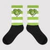 Horizontal Stripes Sublimated Socks Match Dunk Low 'Chlorophyll'