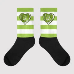 Horizontal Stripes Sublimated Socks Match Dunk Low 'Chlorophyll'