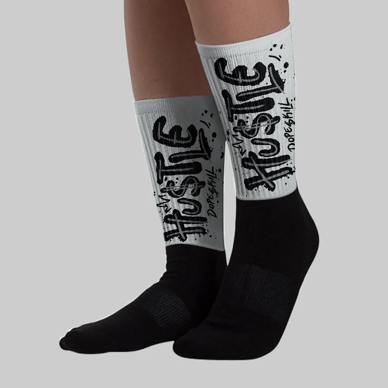 Wolf Grey 12s DopeSkill Sublimated Socks Hustle Graphic 3 Wolf Grey 12s DopeSkill Sublimated Socks Hustle Graphic - Image 3
