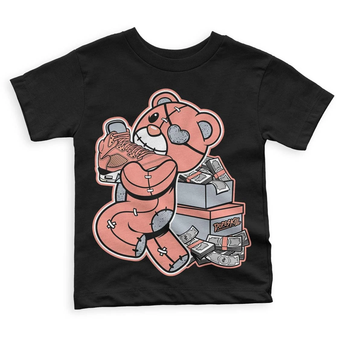 Crimson Bliss 5s DopeSkill Toddler Kids T-shirt Bear Steals Sneaker Graphic 2 Crimson Bliss 5s DopeSkill Toddler Kids T-shirt Bear Steals Sneaker Graphic - Image 2