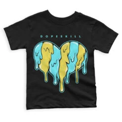 Aqua 5s DopeSkill Toddler Kids T-shirt Slime Drip Heart Graphic