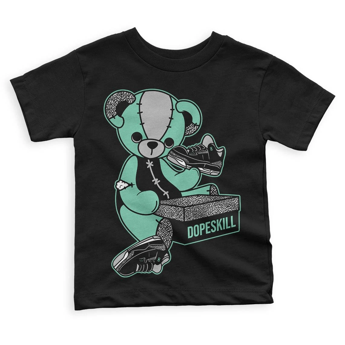 Green Glow 3s DopeSkill Toddler Kids T-shirt Sneakerhead BEAR Graphic 1 Green Glow 3s DopeSkill Toddler Kids T-shirt Sneakerhead BEAR Graphic
