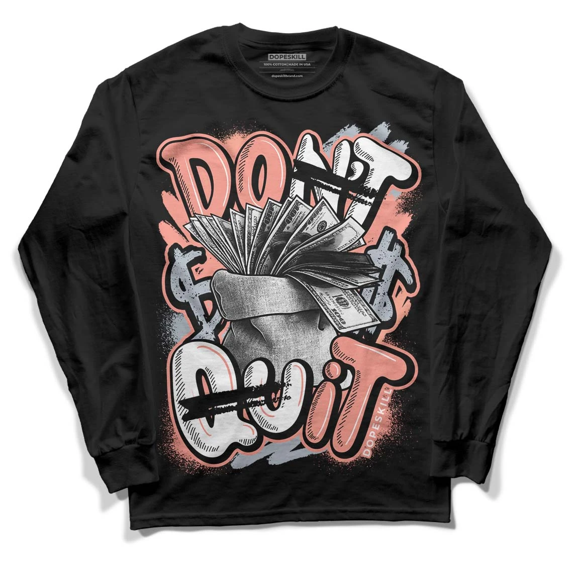 Crimson Bliss 5s DopeSkill Long Sleeve T-Shirt Don't Quit Graphic 2 Crimson Bliss 5s DopeSkill Long Sleeve T-Shirt Don't Quit Graphic - Image 2