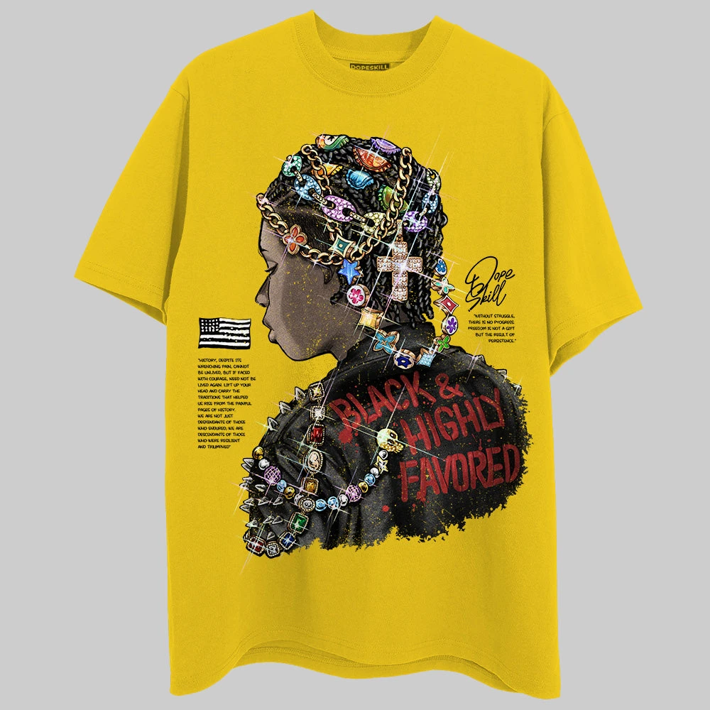 Black And Highly Favored Graphic Unisex DopeSkill T-shirt 5 Black And Highly Favored Graphic Unisex DopeSkill T-shirt - Image 5