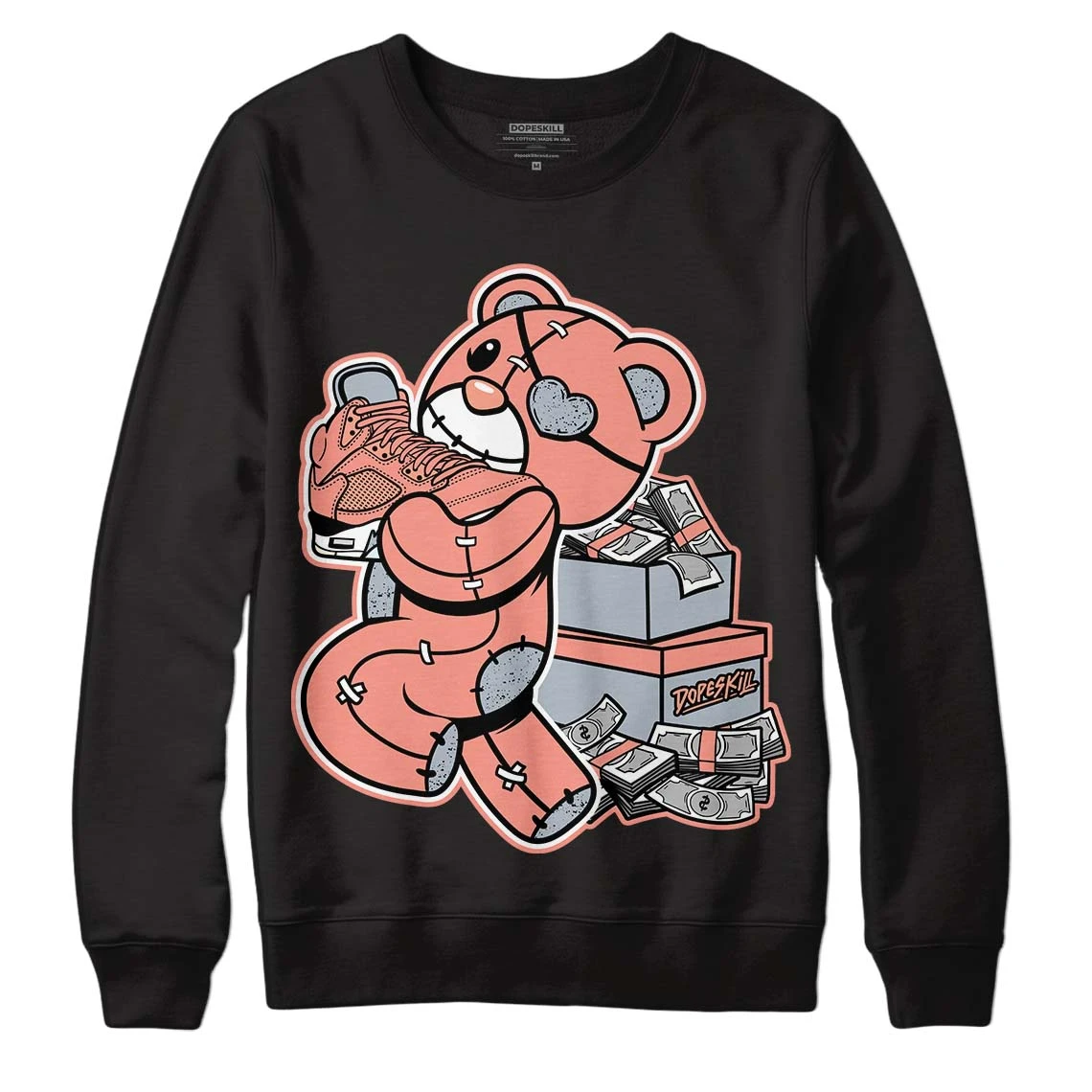 Crimson Bliss 5s DopeSkill Sweatshirt Bear Steals Sneaker Graphic 2 Crimson Bliss 5s DopeSkill Sweatshirt Bear Steals Sneaker Graphic - Image 2