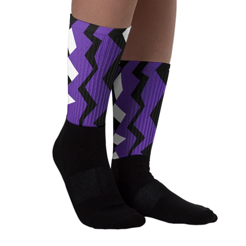 PURPLE Collection Sublimated Socks ZicZac Graphic 2 PURPLE Collection Sublimated Socks ZicZac Graphic - Image 2