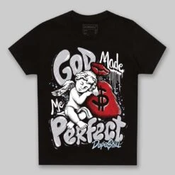Black Metallic Reimagined 5s DopeSkill Toddler Kids T-shirt God Made Me Perfect Graphic