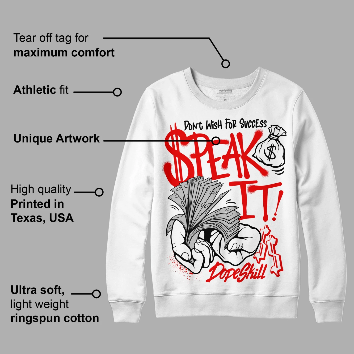 Cherry 12s DopeSkill Sweatshirt Speak It Graphic 3 Cherry 12s DopeSkill Sweatshirt Speak It Graphic - Image 3