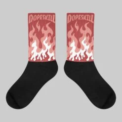 Dune Red 13s DopeSkill Sublimated Socks FIRE Graphic