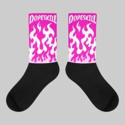 Dunk Low Active Fuchsia DopeSkill Sublimated Socks FIRE Graphic