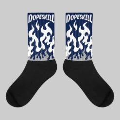 Midnight Navy 3s DopeSkill Sublimated Socks FIRE Graphic