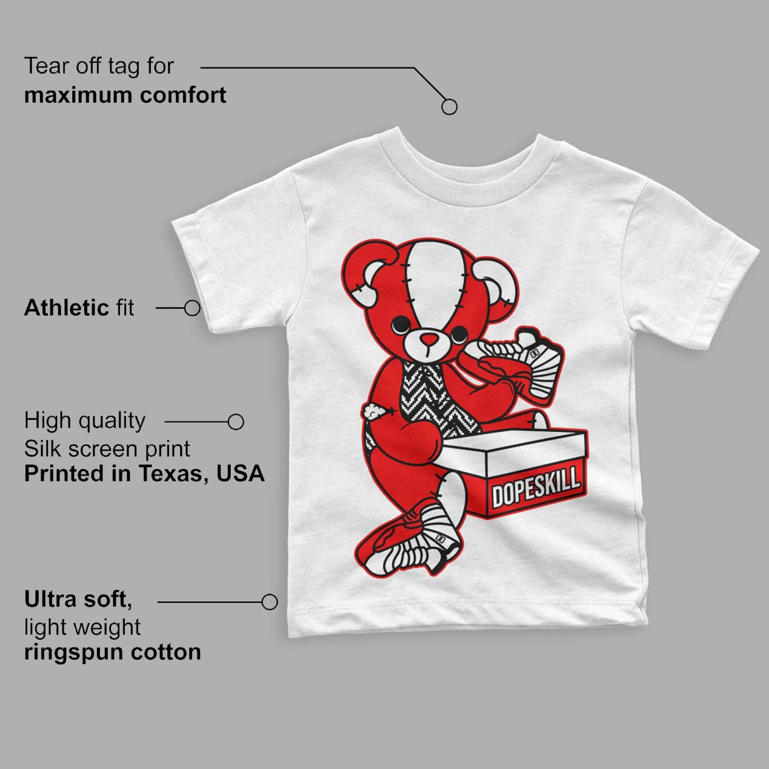 Cherry 12s DopeSkill Toddler Kids T-shirt Sneakerhead BEAR Graphic 3 Cherry 12s DopeSkill Toddler Kids T-shirt Sneakerhead BEAR Graphic - Image 3