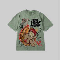 No Love DopeSkill Premium T-shirt -Dopeskill Brand No Love Olive