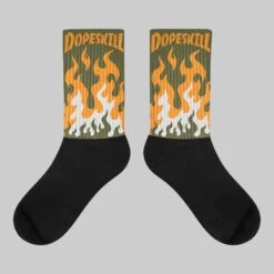 Olive 5s DopeSkill Sublimated Socks FIRE Graphic
