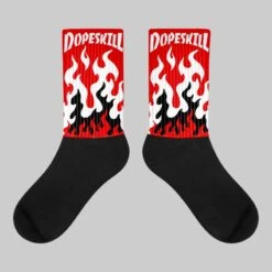 Red Cement 4S DopeSkill Sublimated Socks FIRE Graphic