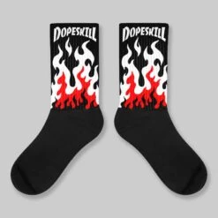 Black And White Collection DopeSkill Sublimated Socks FIRE Graphic