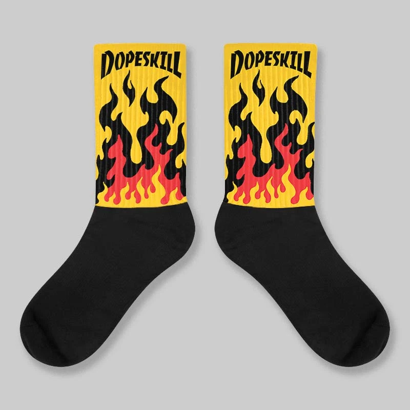 Yellow Collection DopeSkill Sublimated Socks FIRE Graphic 1 Yellow Collection DopeSkill Sublimated Socks FIRE Graphic