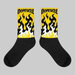 Yellow Ochre 6s DopeSkill Sublimated Socks FIRE Graphic