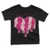 Coral Chalk 1s Mid DopeSkill Toddler Kids T-shirt Slime Drip Heart Graphic