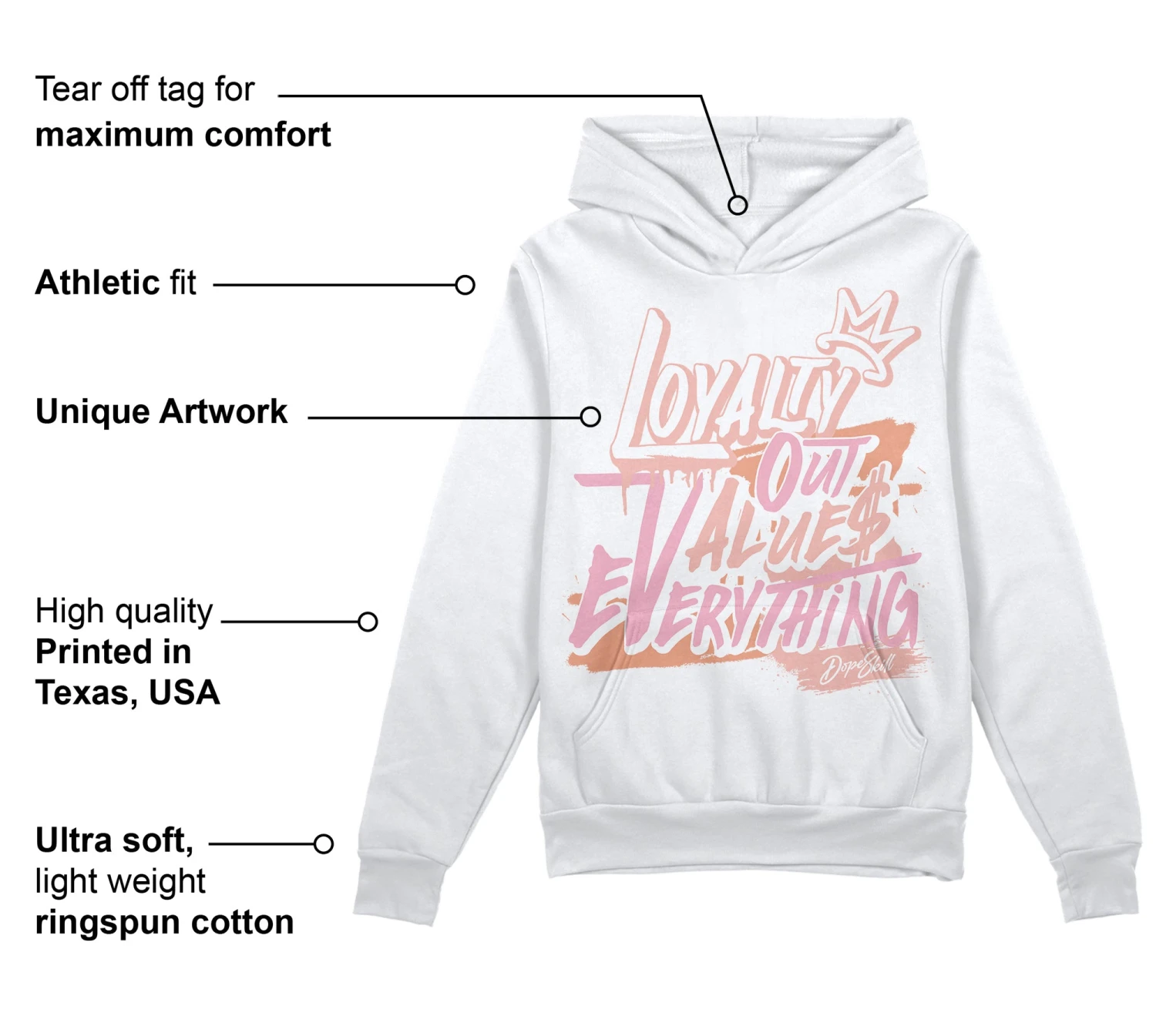 Legend Pink 11s DopeSkill Hoodie Sweatshirt LOVE Graphic 3 Legend Pink 11s DopeSkill Hoodie Sweatshirt LOVE Graphic - Image 3