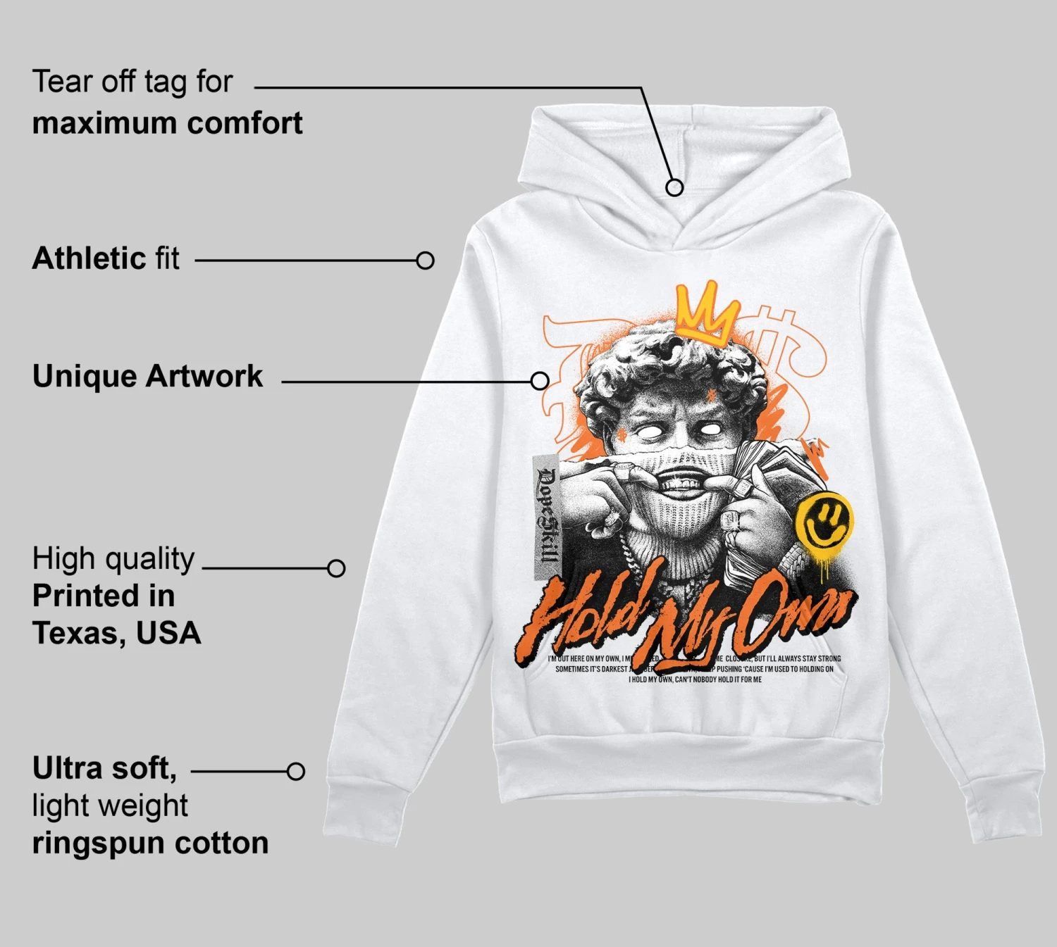 Orange Black White DopeSkill Hoodie Sweatshirt In My Way Graphic 3 Orange Black White DopeSkill Hoodie Sweatshirt In My Way Graphic - Image 3