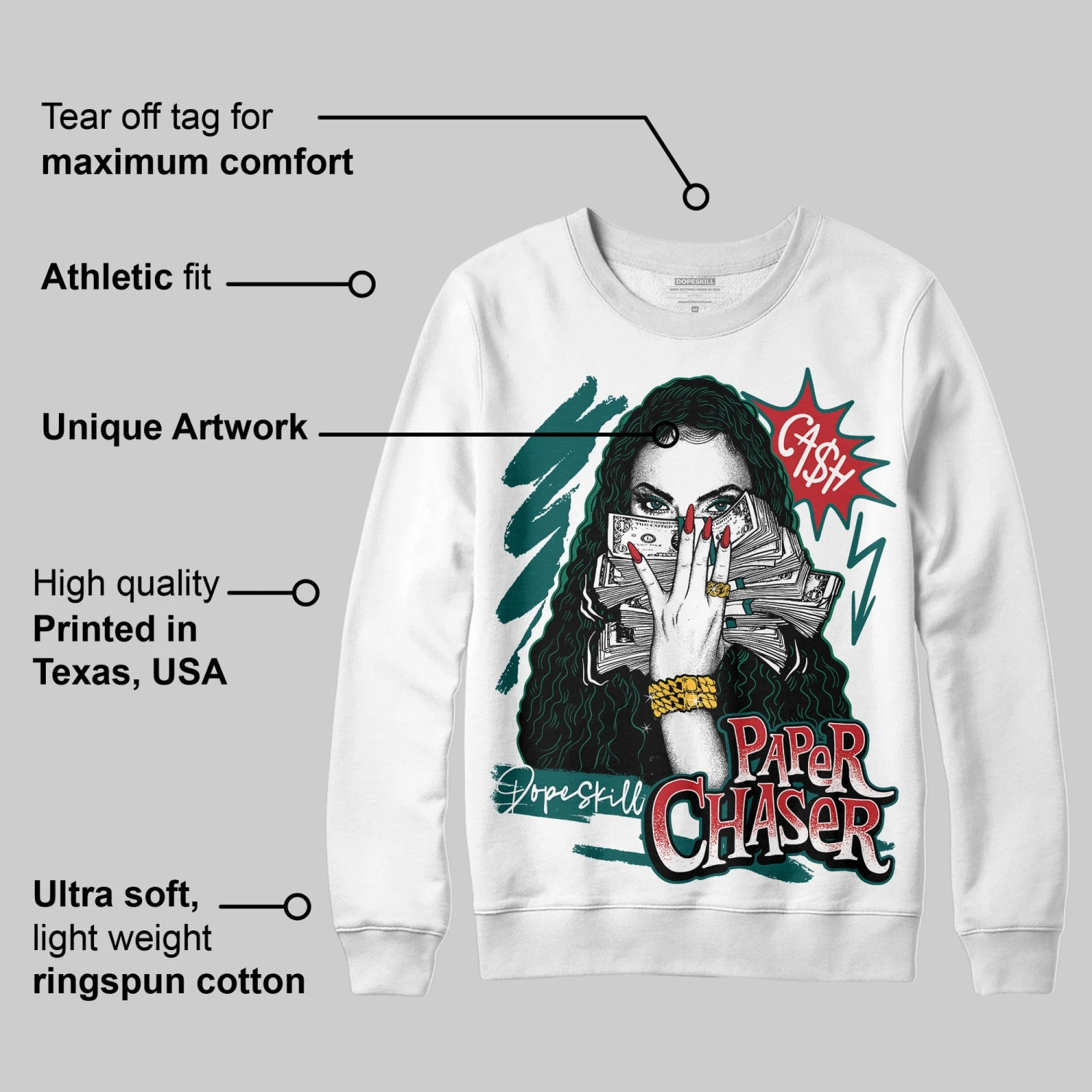 Gel 1130 White Dark Neptune DopeSkill Sweatshirt NPC Graphic 3 Gel 1130 White Dark Neptune DopeSkill Sweatshirt NPC Graphic - Image 3