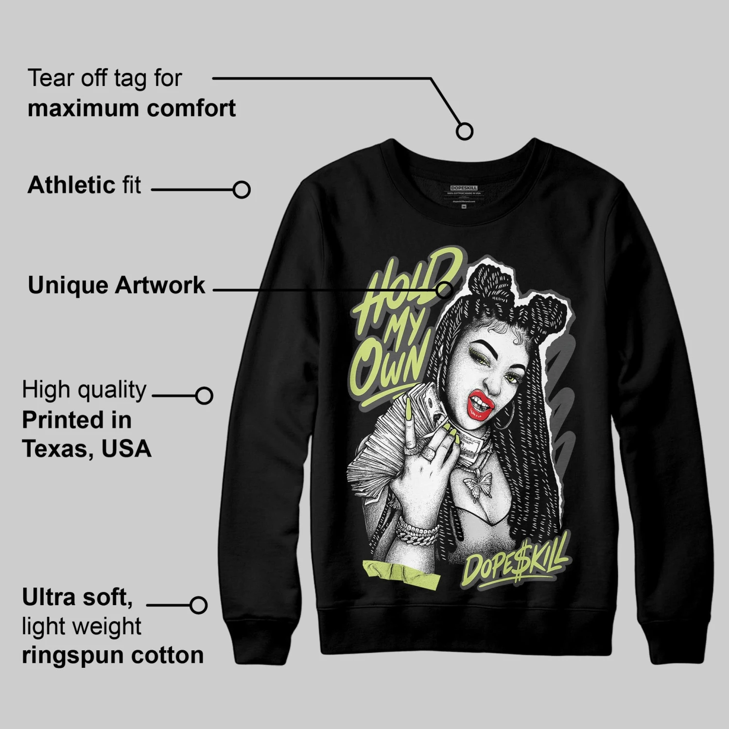 Light Lemon Twist 4s DopeSkill Sweatshirt New H.M.O Graphic 3 Light Lemon Twist 4s DopeSkill Sweatshirt New H.M.O Graphic - Image 3