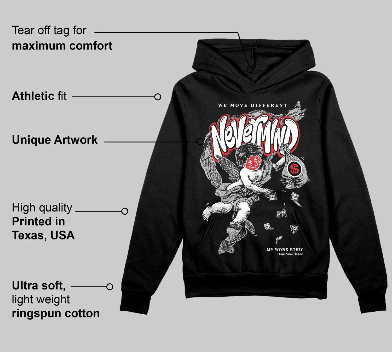 Black Cement 3s DopeSkill Hoodie Sweatshirt Nevermind Graphic 3 Black Cement 3s DopeSkill Hoodie Sweatshirt Nevermind Graphic - Image 3