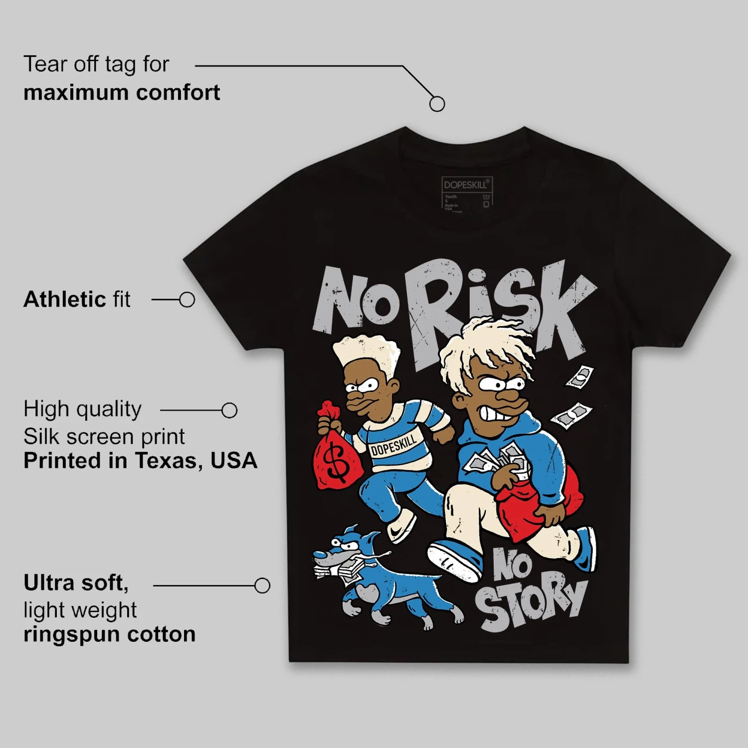 Rare Air 3s DopeSkill Toddler Kids T-shirt No Risk No Story Graphic 3 Rare Air 3s DopeSkill Toddler Kids T-shirt No Risk No Story Graphic - Image 3