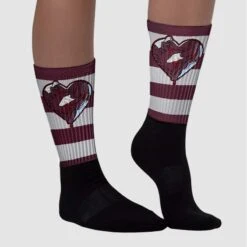 Burgundy 5s DopeSkill Sublimated Socks Horizontal Stripes Graphic -Dopeskill Brand chan1 02209526 3a4d 41da 8b6a f507d4d69d8a
