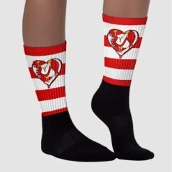 Dunk Low Gym Red Sublimated Socks Horizontal Stripes Graphic -Dopeskill Brand chan1 0a14e46b 1859 406a 9442 01ddcc2bdd4c