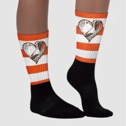 Georgia Peach 3s DopeSkill Sublimated Socks Horizontal Stripes Graphic -Dopeskill Brand chan1 0bed885e 6d0b 4595 9ac9 22273d367f4b