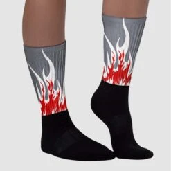 Fire Red 9s Sublimated Socks FIRE Graphic 6 Fire Red 9s Sublimated Socks FIRE Graphic -Dopeskill Brand chan1 39113a6a ec32 4fd6 988d 8205841a2172