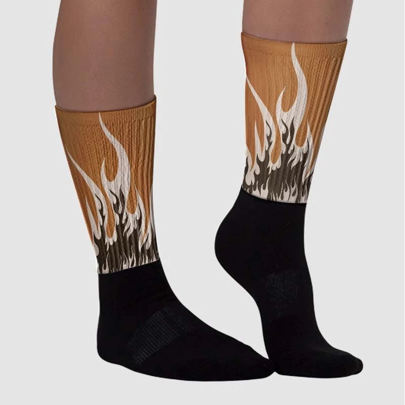 Palomino 3s DopeSkill Sublimated Socks FIRE Graphic 3 Palomino 3s DopeSkill Sublimated Socks FIRE Graphic - Image 3